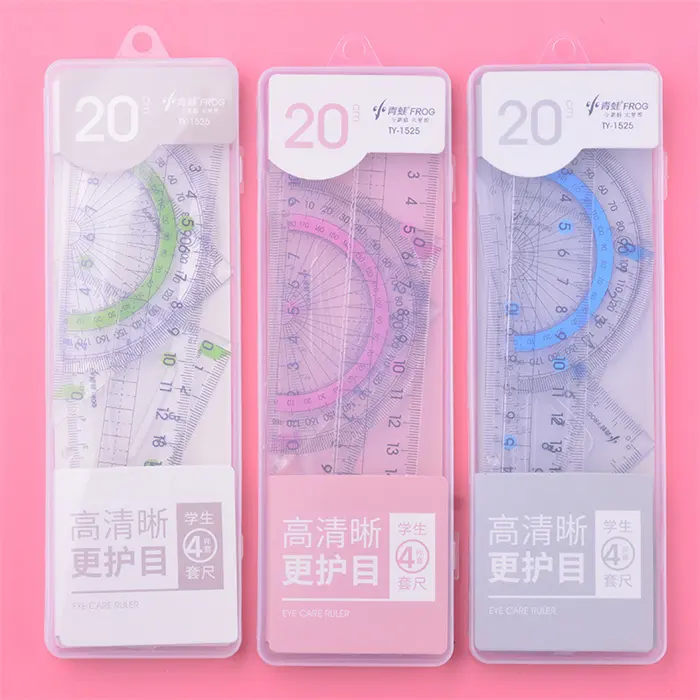 4 in 1 Multipurpose Geometry Set Scale ruler D Protector and set Square Best Quality Drafting Tools Math Geometry Tools Math Ruler for Students , Geometry box For Girls and Boys Buy2Enjoy