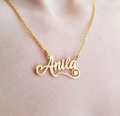 Customized Name With Twirl Motif Heart Name Locket Design  Golden & Silver Plated Any Name Pendant, Name Locket for girls. 