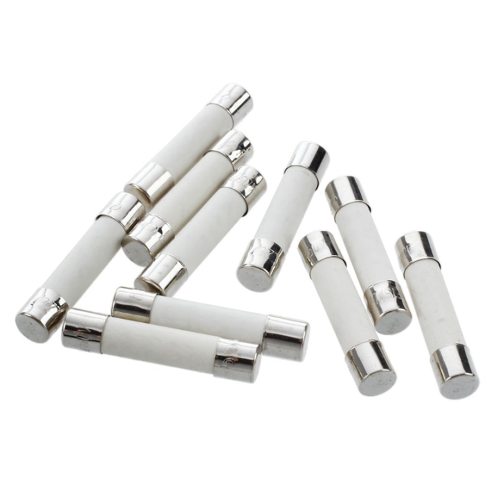 20 Pcs Ac 250 V 15 A 6 X 30 Mm, High Speed Kick Cylindrical Fuse Tube Ceramic · White + Silver
