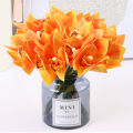 6pcs Real Touch Artificial Orchid Flowers Pink Plastic Bouquet Butterfly Flower Home Wedding Living Room Table Decor Plants. 