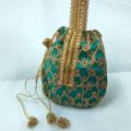 Traditional Hand potli fancy embroidery  bridal clutch bag for wedding best gift for women/Pouch style drawstring bag. 