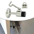 Door Stopper Door Stop Catch Holder with Hook Sound Dampening Rubber Bumper Homeware Security Device Anti Collision Doorstop. 