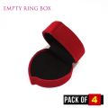 Beautiful Heart shape Ring Box Red Velvet wrapped-Empty Box. 