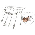 Alloy Kurapika 5 Ring Chains Bracelet Jewelry Rings Cosplay Party Silver. 
