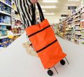 2 in 1 Foldable Grocery Shopping Trolleys with Wheels, Large Expandable Foldable Shopping Bag, Collapsible, Washable, Grocery Bag, Tote Bag. 