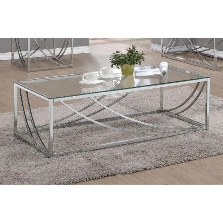 Center Table / Centre Table / Coffee Table / Cocktail Table / Silver Waves Coffee Table