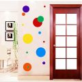 50 Mixed Size Polka Dots Wall Stickers - Matt/Gloss Vinyl, Waterproof, Multi-Color, Easy Peel & Stick. 