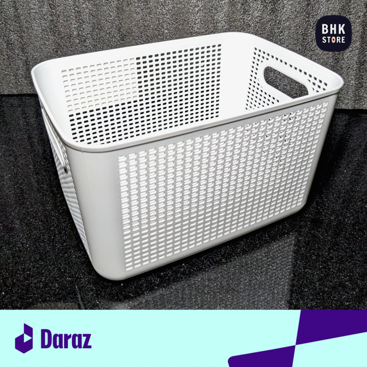 IKEA%20Style%20Premium%20Quality%20Plastic%20Storage%20Basket%20-%20Durable%20Open%20Storage%20Organizer%20Bins%20For%20Kitchen,%20Bathroom,%20Bedroom,%20Living%20Room%20-%20Mesh%20Pattern%20Design%20Multipurpose%20Home/Office%20Accessories%20Organizer%20Box%20with%20Handle%20-%208%20Litres%20Capacity%20Large%20-%20Image%203