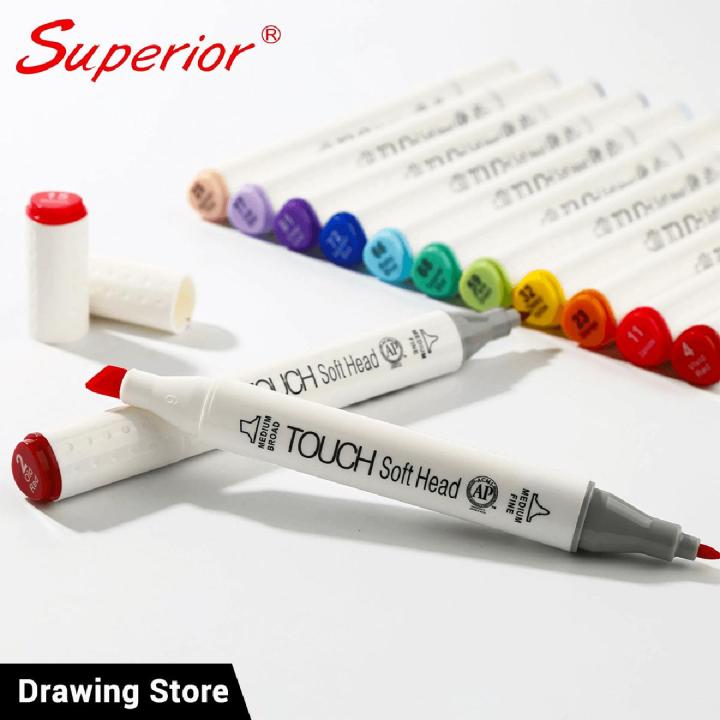 Superior Dual Tip Alcohol Base Graphic Art Markers Set Touch Soft Head Graphic Markers For Sketching