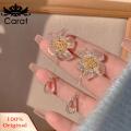 Carat Dangle Earrings Elegant Transparent Flower Dangling Earrings. 