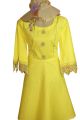 Yellow Stylish mini embroidered frock. 