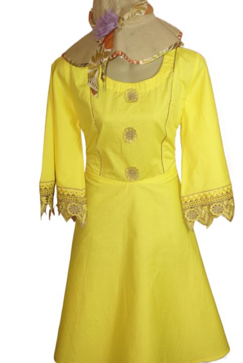 Yellow%20Stylish%20mini%20embroidered%20frock%20-%20Image%202