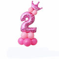 Pink 2nd birthday Girl set with princess foil 14pcs. 