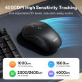 Baseus F02 Ergonomic Wireless Mouse, Dual-Mode Bluetooth 5.2 and 2.4Ghz Connectivity, Silent Buttons, 5 DPI Modes. 