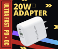 20W DUal port Charger with Inteligent Fast Charging. 