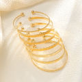 Enacolor 7Pcs/Set Vintage Gold Metal Exaggerate Multi-layered Argyle Bracelet Set Women Bangles Wholesale. 