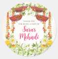 100 Pcs Modern Wedding Mehndi Favor stickers. 