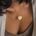 Custom Engraved Gold Women's Heart Pendant Necklace Personalized Jewelry Customized Christmas Gift for Her Friend Mom Girlfriend. 