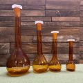 Volumetric Flask, 250ml - Class A - Polypropylene Stopper, Borosilicate Glass, Amber - White Graduation Mark, Normax. 
