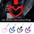JDM Creative Devil loveTsurikawa Ring Heart Car Accessories Trailer Strap Static Device Warning Rings Interior Pendants. 