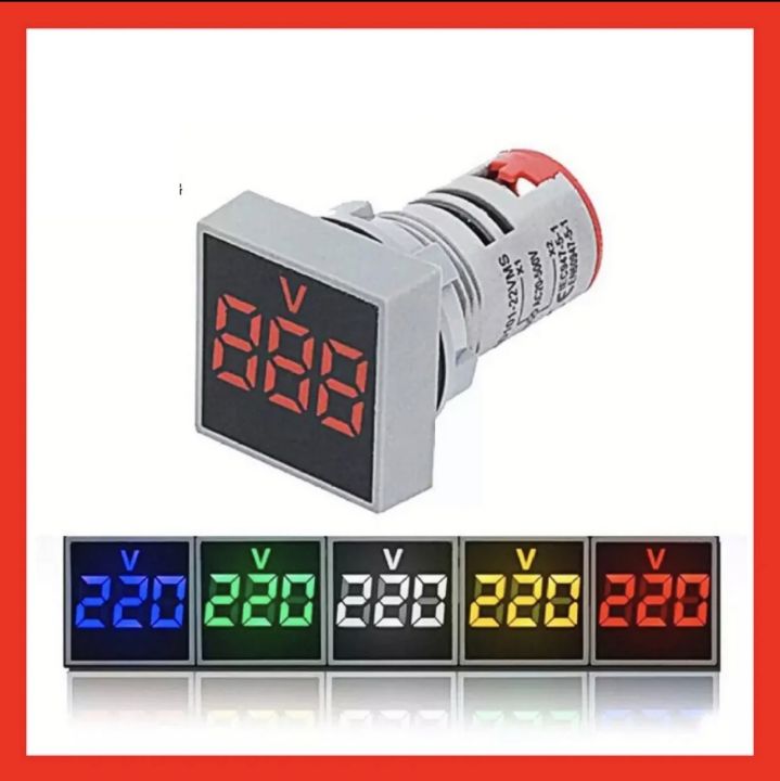Square Digital AC 60-500V Voltmeter Voltage Meter LED Indicator Lamp Light, Volt Meter, Digital Volt Meter, Volt Meter Light, Digital Volt Meter Light, Square Digital Volt Meter Light