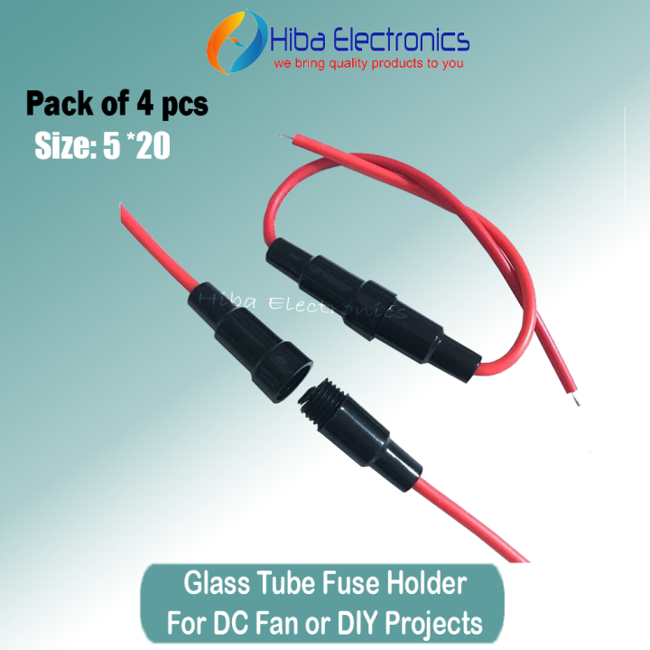 Glass Tube Fuse Holder Screw Type 5*20mm Quick Blow Fuse Base with 22 AWG Wire 250V 0.75mm thick line Fuse sleeve tube