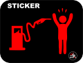 FUNNY FUEL CAP STICKER FOR CAR. 