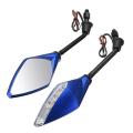 Motorcycle Bike Mirror Indicator Light Led Rearview Turn Signal (Blue). 