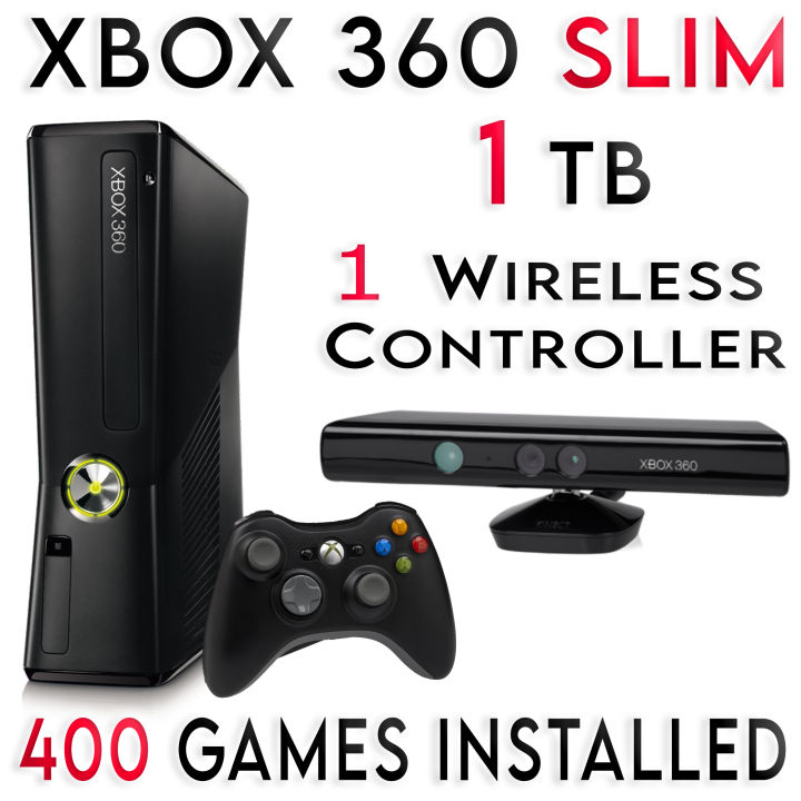 Xbox%20360%20Slim%20%E2%80%93%20Like%20New%20%7C%20320GB%20/%20500GB%20/%201TB%20%7C%20200-400%20Games%20Installed%20%7C%201%20or%202%20Wireless%20Controllers%20-%20Image%202