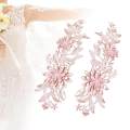 2Pcs Lace Applique Flower Embroidery Applique for DIY Jeans Evening Dress. 