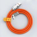 180° Rotation 120W Type C Fast Charging Cable with Light Indicator, Zinc Alloy and Liquid Silicon Elbow Design for Xiaomi Samsung OPPO VIVO. 