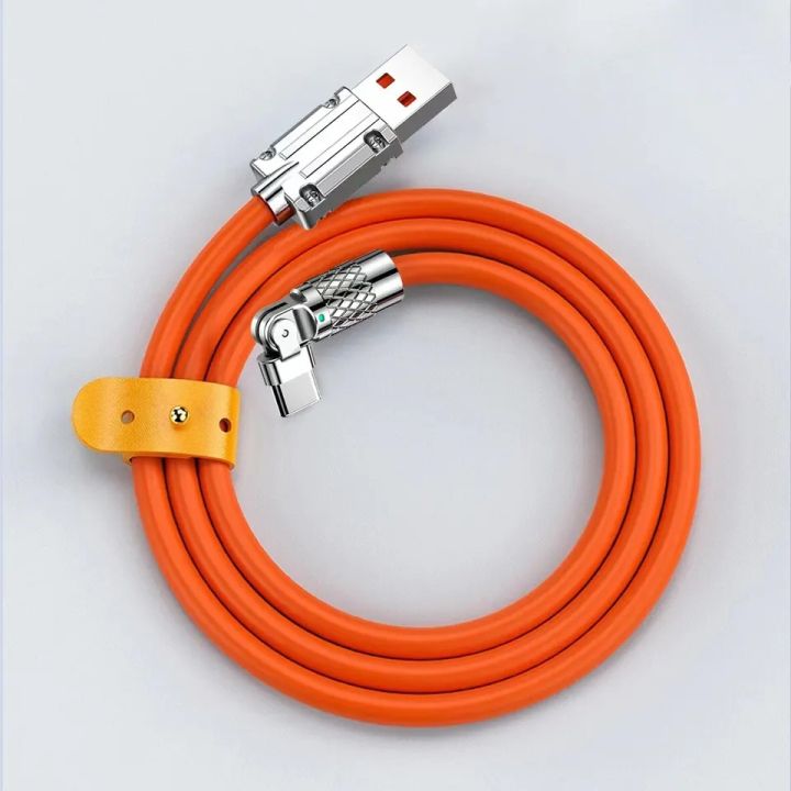 180%C2%B0%20Rotation%20120W%20Type%20C%20Fast%20Charging%20Cable%20with%20Light%20Indicator,%20Zinc%20Alloy%20and%20Liquid%20Silicon%20Elbow%20Design%20for%20Xiaomi%20Samsung%20OPPO%20VIVO%20-%20Image%203