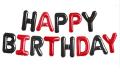 Happy Birthday Foil Balloon Black Red. 