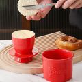Glossy Finish Butter Bell Crock Durable with Lid Handmade Butter Holder Thicken Big Capacity Ceramic Butter Dish Kitchen. 