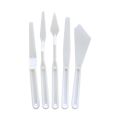 Keep Smiling Palette Knife Set made of Plastic - 5 Painting Spatulas in different shapes - Ideal Painting Knives for the working with paints - Perfectly suitable for Beginners, Professionals and Artists. 