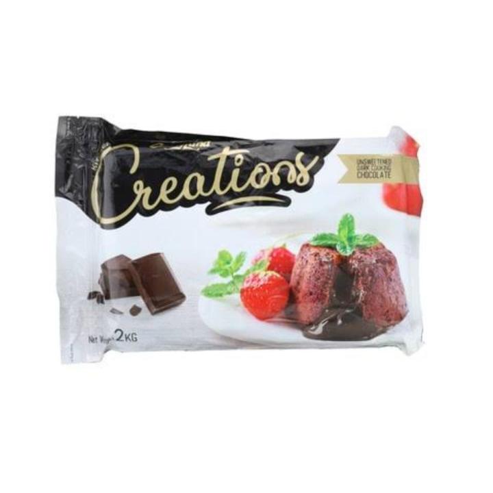 CandyLand Creations Unsweetened Dark Cooking Chocolate 2KG