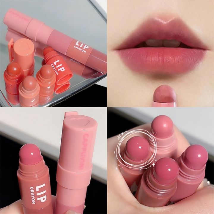 4 In 1 Beautiful Nude Matte Lipstick Pen Velvet Tint Waterproof Long Lasting Non-stick Cup Crayons Lipsticks Makeup Cosmetic Kit