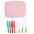 9 Pieces Kids Cooking Set, Plastic Children's Safe Cooking Chef Knives and Cutting Board, Kids Fruit Salad Knives. 