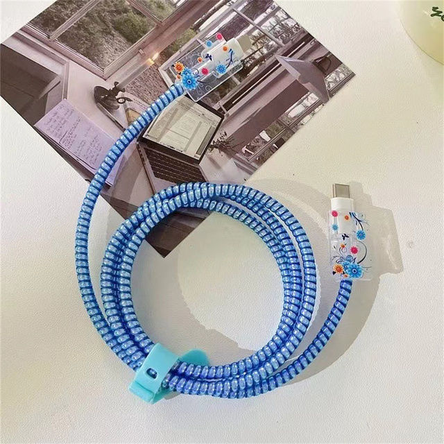 New specials Pink Cable Protectors Set For 14 13pro 11 Fast Charging ...