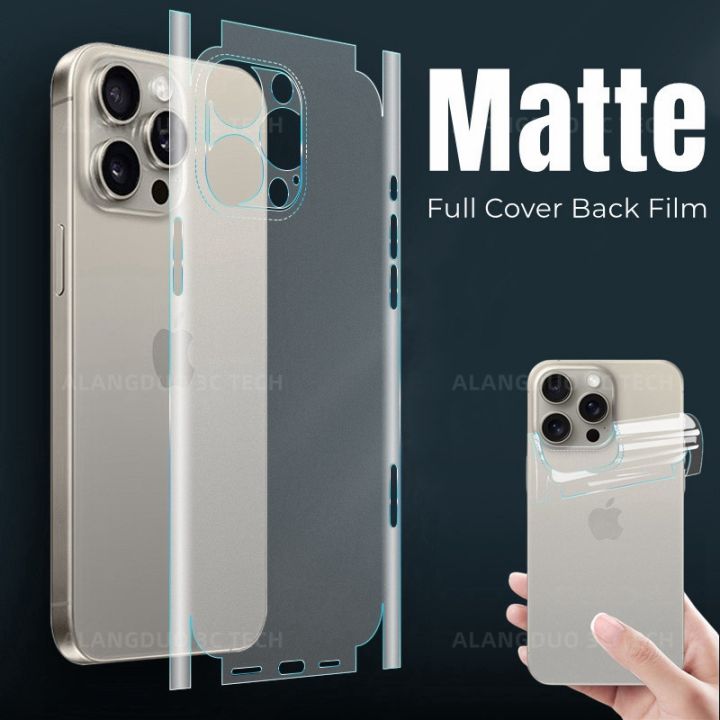 Matte Full Cover Back Film for iPhone 15 Pro Max 15plus Side back Hydrogel Protector for 15pro max films Anti-Fingerprints