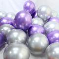 10 Purple Silver Super Metallic Balloons for Birthday, Anniversary, Engagement, Bridal Shower and Baby Shower Decoration. 