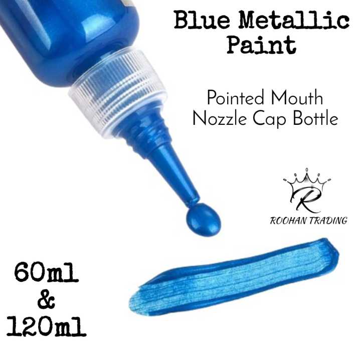 Royal Blue Metallic Acrylic Paint - Permanent Waterproof Paint 60ml and 120ml