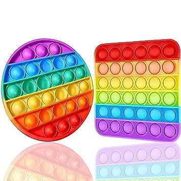 Pop It Fidget Toys Pop Its Toy Set Popits Stress Relief Rainbow Poppit Silicone Gadgets Push Pop Bubble Fidget Gift for Kids