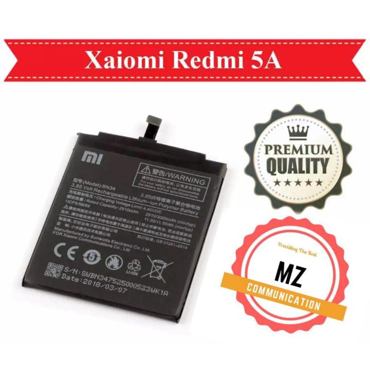 BN34 ORIGINAL BATTERY FOR XIAOMI MI REDMI 5A WITH 3000MAH BATTERY
