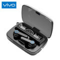 【COD+Ready Stock + FREE Shipping 】 VIVO TWS M19 bluetooth earphone 5.3 Waterproof Wireless Headphone 9D Stereo Sports Earbuds LED Microphoe. 