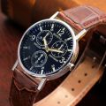 Clock Men Minimalist Dial Elegant Pointers quartz Watch Leather Belt Male Watches Fashion glass men's watch PD999. 