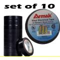 Armak Set Of 10 Vinyl Electrical Tape 0.16Mm X 19Mm X 4M BLACK. 