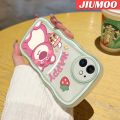 JIUMOO For Realme C31 Case Cartoon Happy Milk Tea Bear Colorful Lovely Cream Wave Border Soft Clear Shockproof Phone Cases Creative Camera Transparent Casing Simple Silicone Protective Cover. 