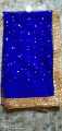 Net Dupatta 4 Side Gota Lase For Women Dyeable With Golden Lining And Border -  Net Dupatta for Girls / Ladies & Women - Chunri - Organza Dupatta in Black,  Red , White and More Different Colour - Stole - Scarf. 