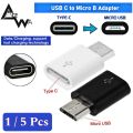 AceWa ABS Type C to Micro USB Male Converter Adapter Fast Charging Data Transfer. 